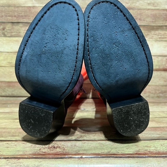 Ann Demeulemeester Purple Seude Heeled Chunky Ankle Boots - Picture 7 of 10